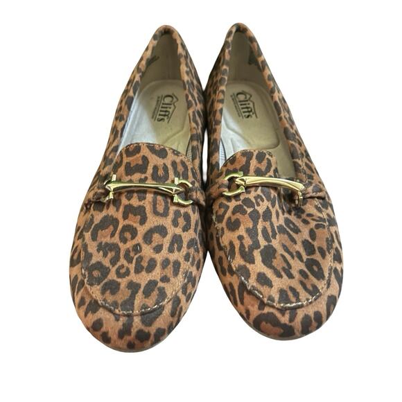 Cliffs By White Mountain Women’s Loafers Size 7 Leopard Print Slip-on Flats - Picture 1 of 7